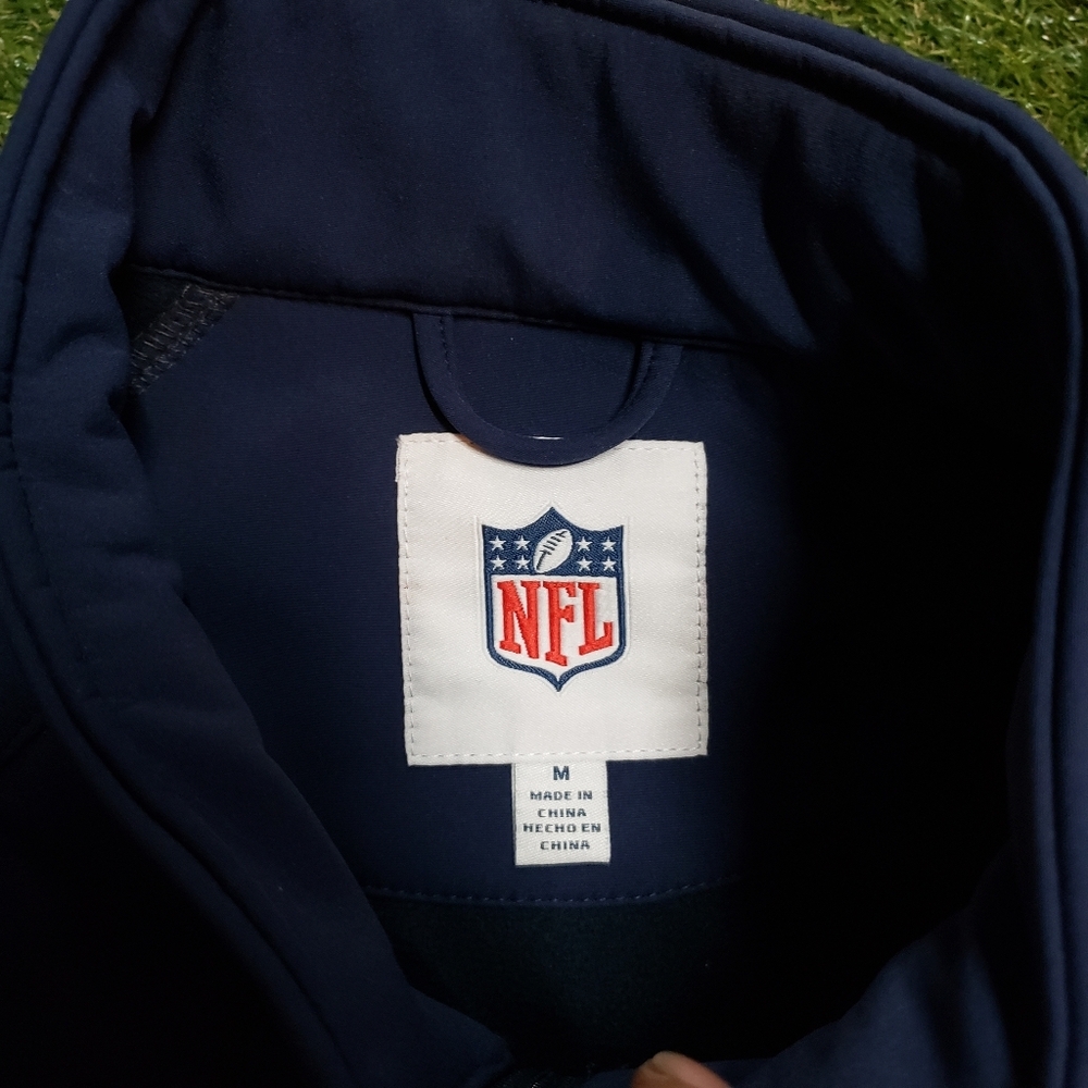 NFL Seattle Seahawks Blue 1/4 Zip Pullover Jacket Mens M H1 - Picture 4 of 7
